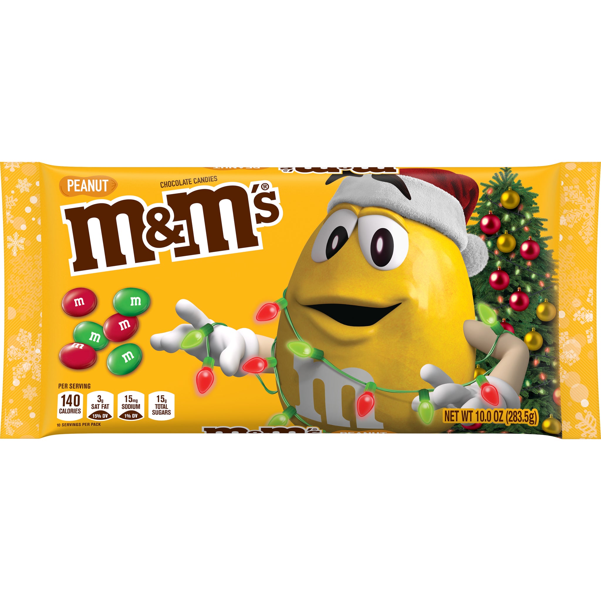 M&M's Christmas Holiday Peanut Chocolate Candy, 10oz