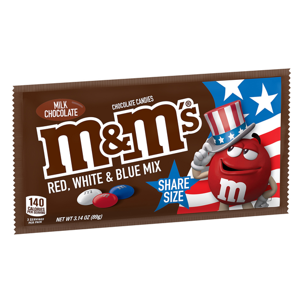 M&M's Chocolate Candies, Milk Chocolate, Share Size 3.14 Oz, Chocolate  Candy
