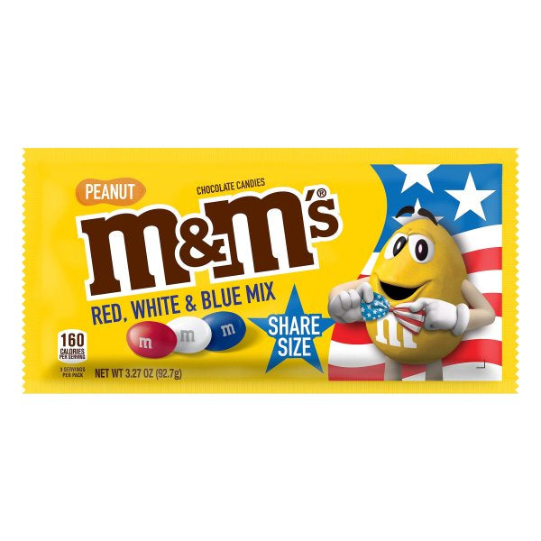 M&M's Peanut Red White and Blue Mix, 3.27oz