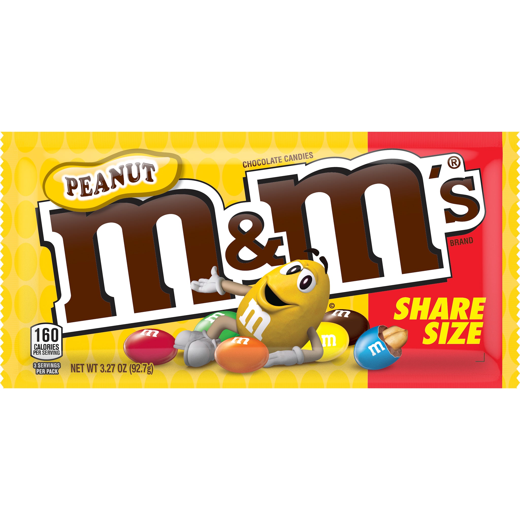M&M'S Share Size Peanut Chocolate Candies 3.27 Oz, Chocolate