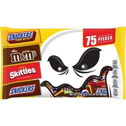 M&M's, Snickers, Skittles Halloween Assortment, 75ct, 34.95oz