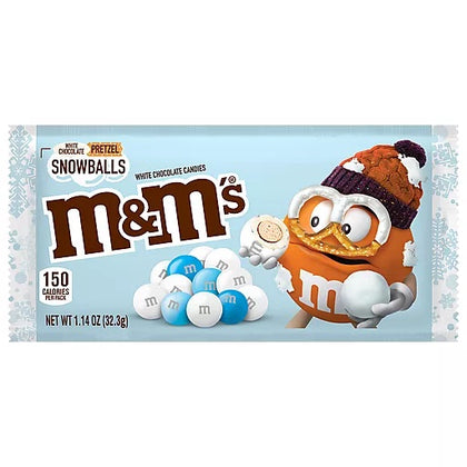 M&M's Holiday White Pretzel Snowballs, Single, 1.14oz