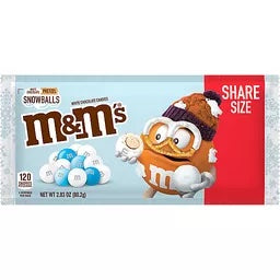 M&M's Holiday White Pretzel Snowballs, Share Size, 2.83oz