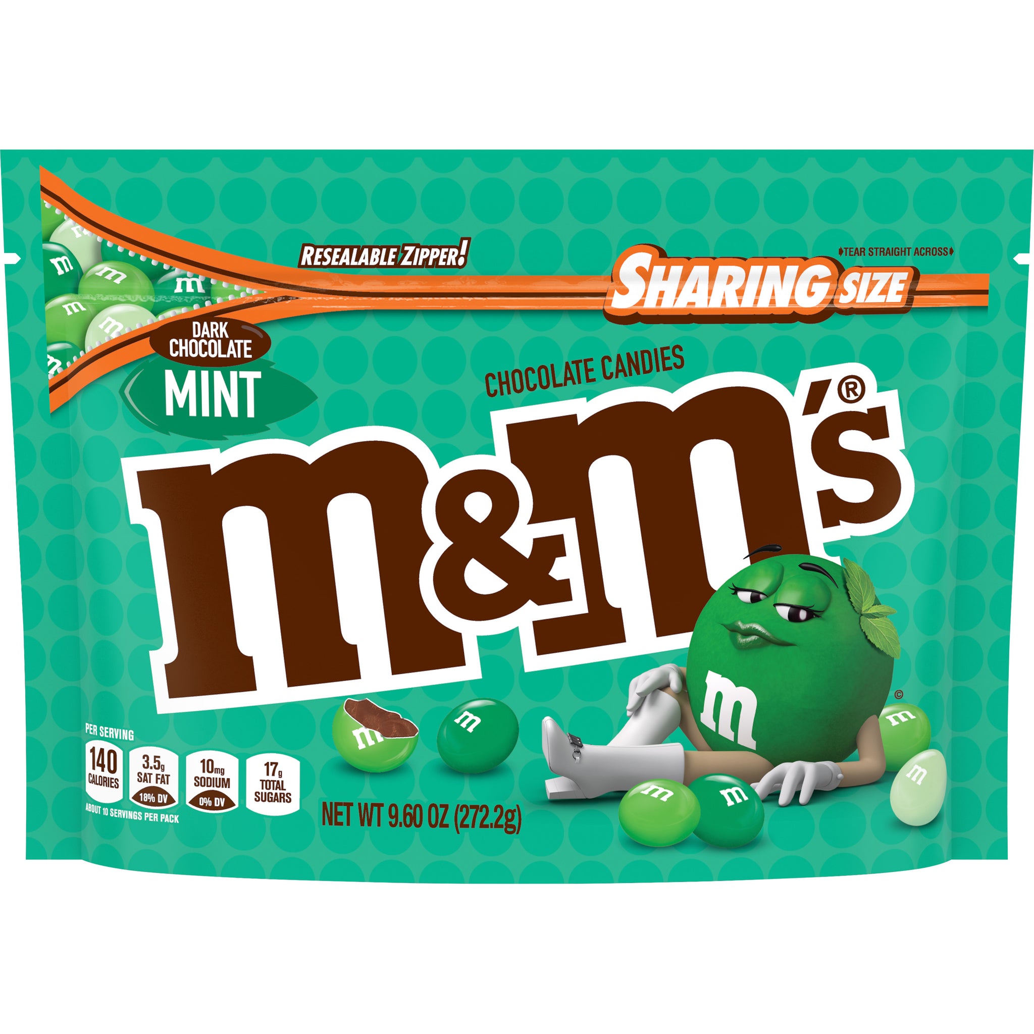 M&M'S Mint Dark Chocolate Candy, Sharing Size, 9.6oz