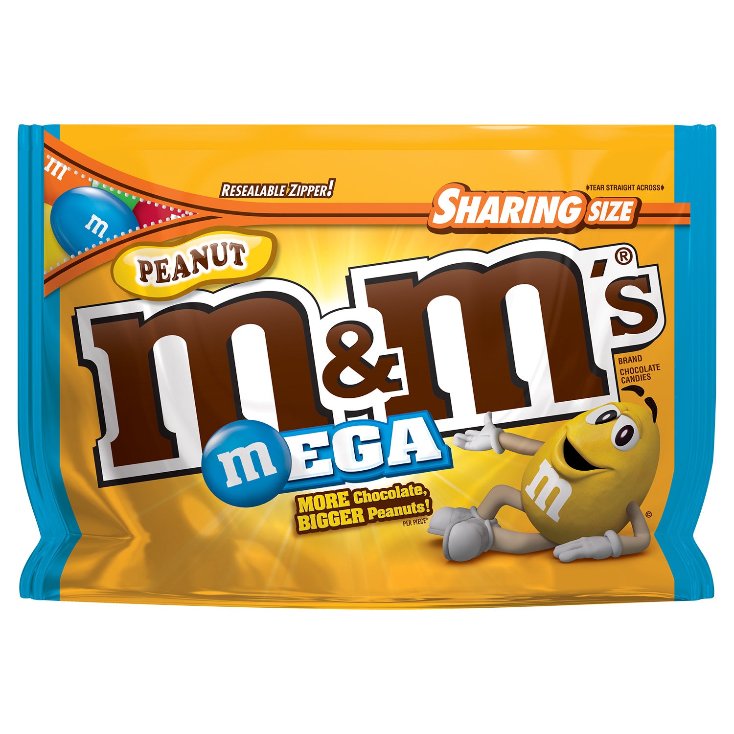 M&M's Mega Peanut Chocolate Candy, Sharing Size, 9.6oz – Five and