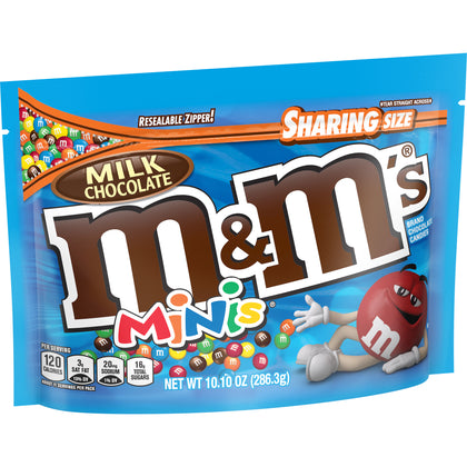 M&M'S Minis Milk Chocolate Candy Family Size Resealable Bulk Candy
