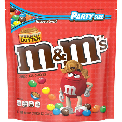 M&M's Peanut Butter Chocolate Candies, Party Size, 34oz