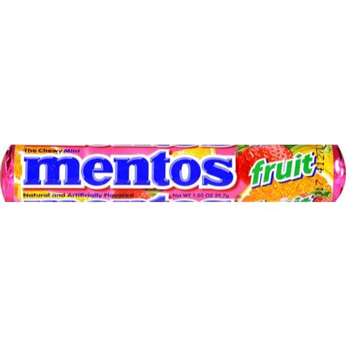 Pack of 6, Mentos Fruit Assorted Chewy Mints, 1.05oz