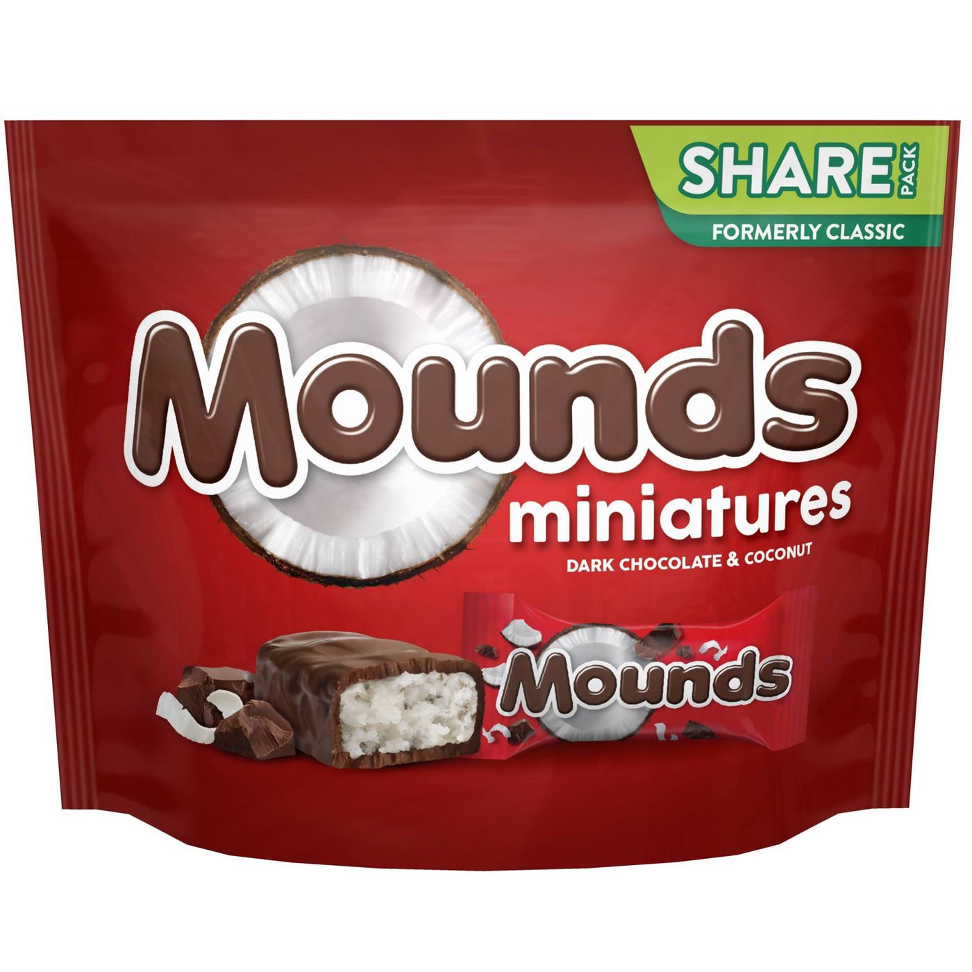 Mounds Dark Chocolate Miniature Candy Bars, 10.3oz