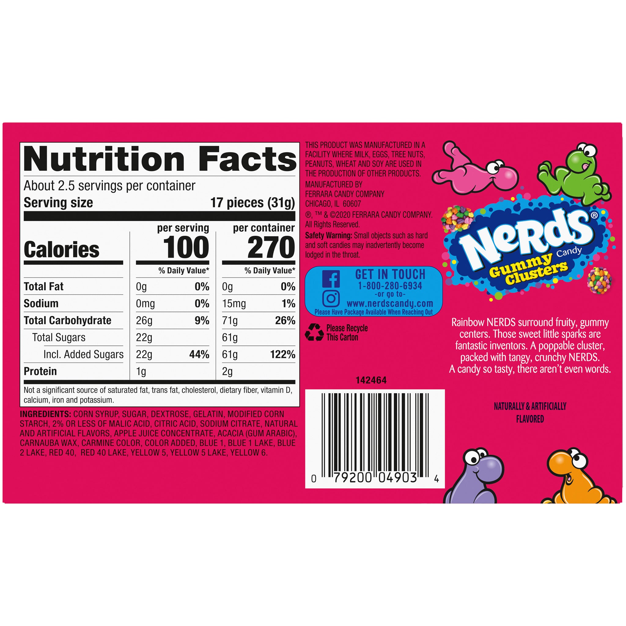 Nerds Gummy Clusters Candy, 3oz