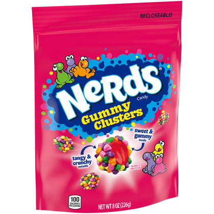 Nerds Gummy Clusters Candy Stand Up Bag, 8oz