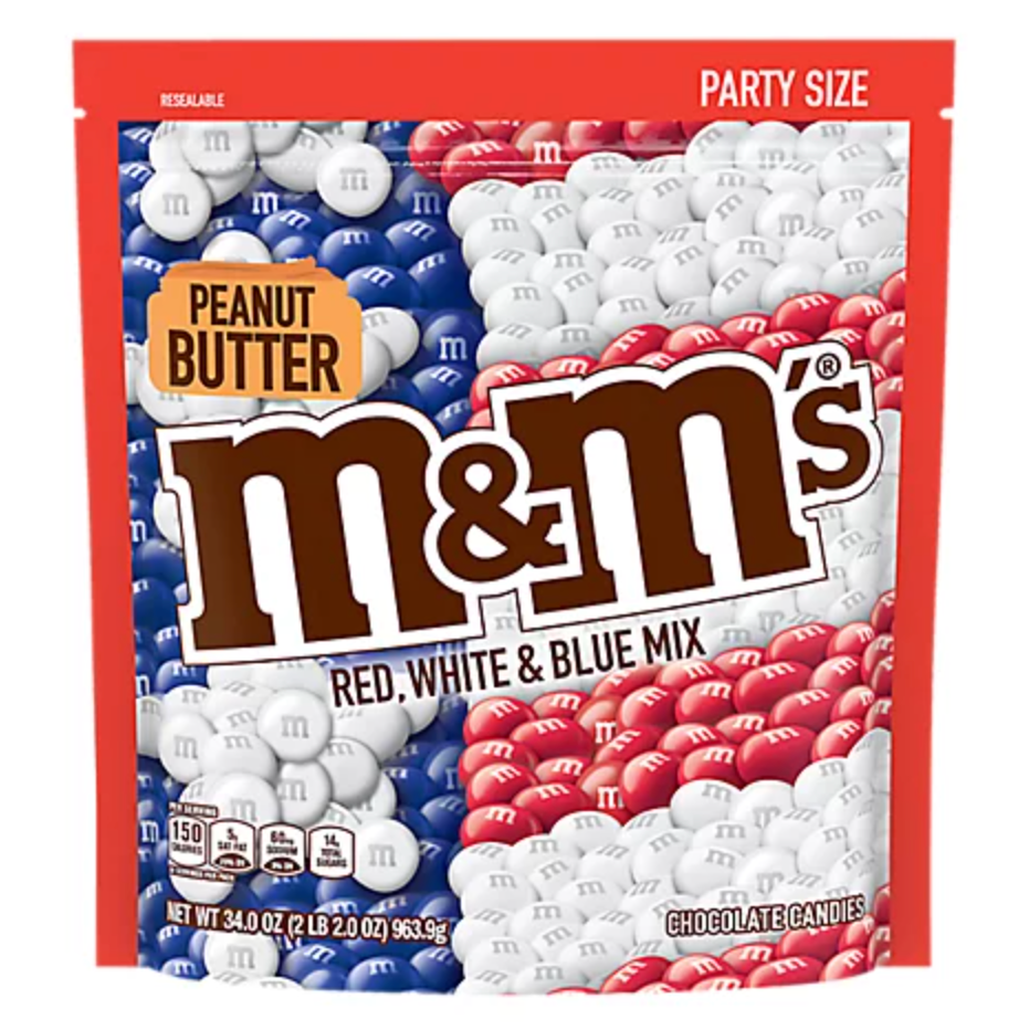 Peanut Butter M&M's Red, White & Blue Mix, 34oz