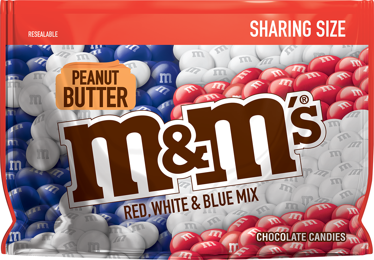 M&M's Red, White & Blue Peanut Butter Milk Chocolate Candies, 9 Oz