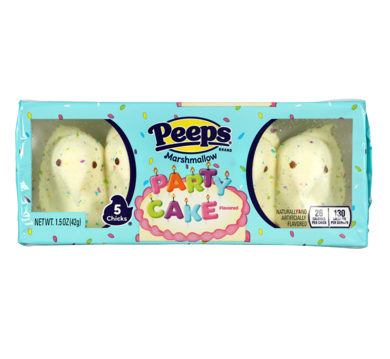 Peeps Marshmallow Chicks, Party Cake, 1.5oz/5ct