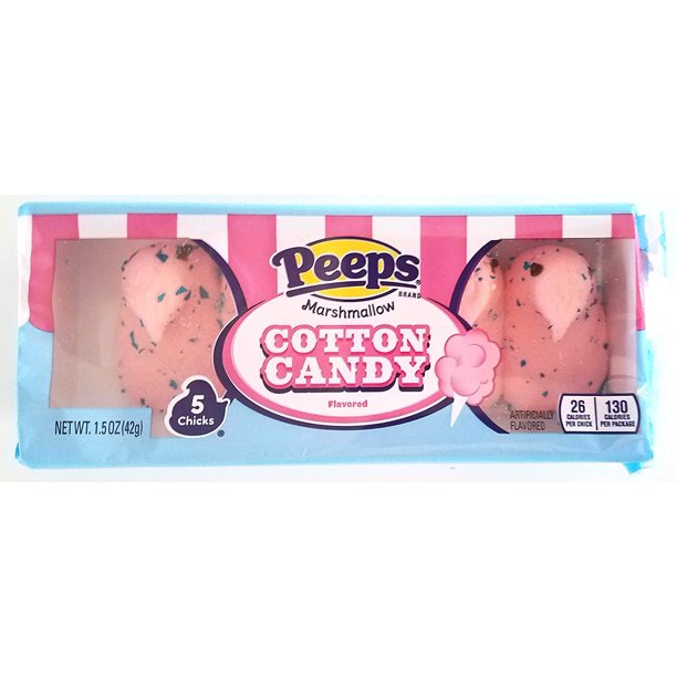 Peeps Marshmallow Chicks, Cotton Candy, 1.5oz/5ct