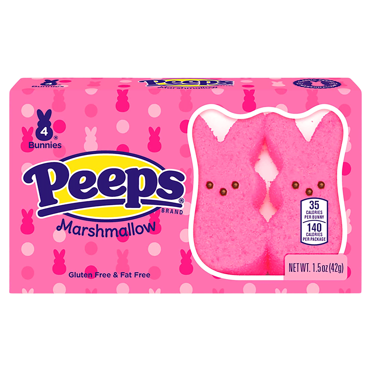 Peeps Marshmallow Pink Bunnies, 1.5oz/4ct
