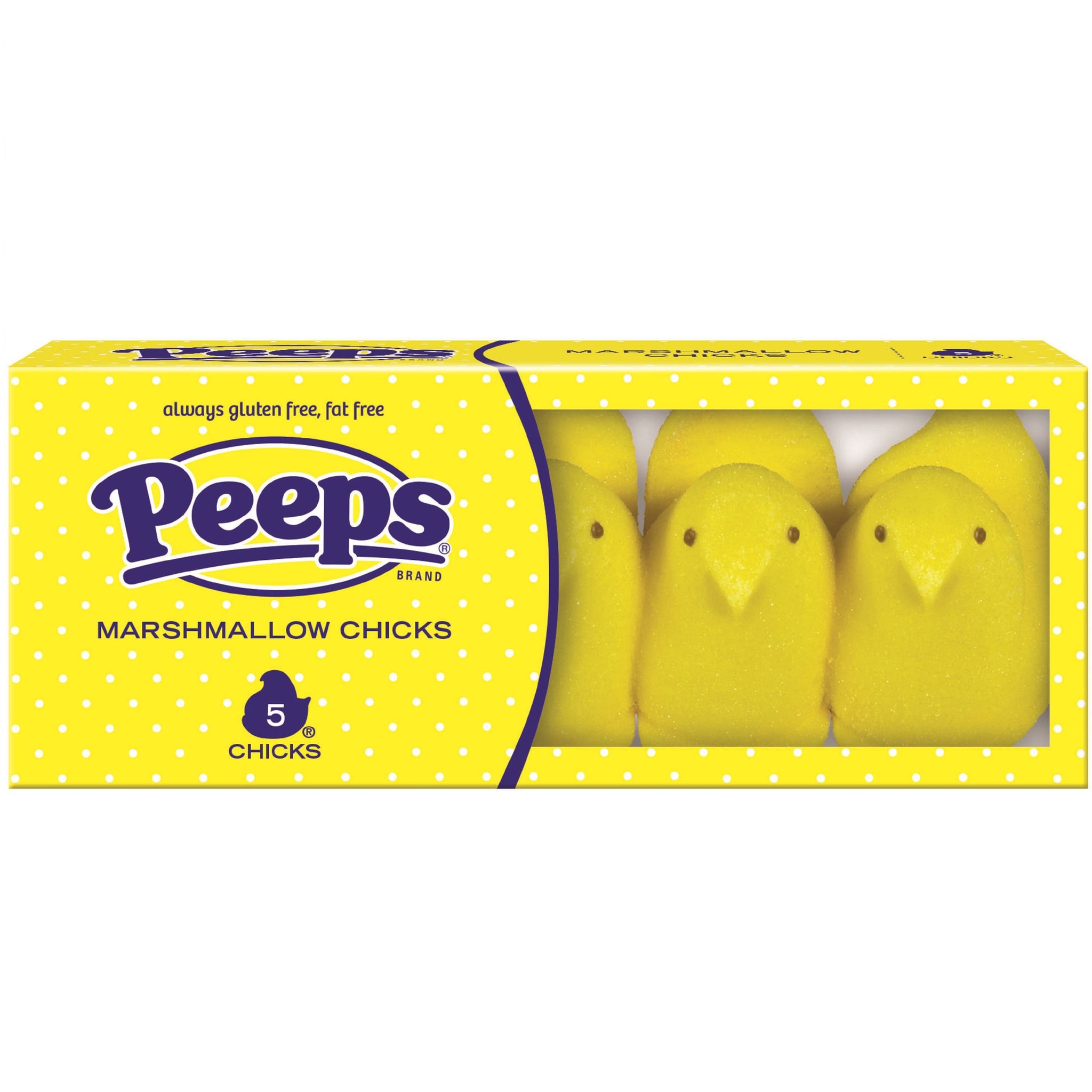 Peeps Marshmallow Yellow Chicks, 1.5oz/5ct