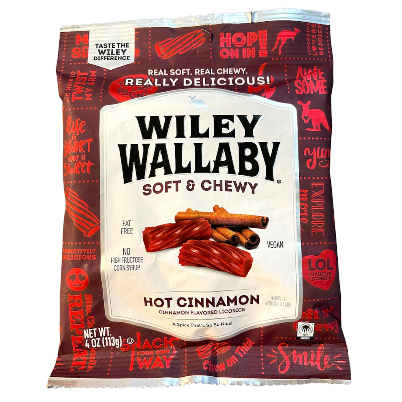 Wiley Wallaby Hot Cinnamon Licorice, 4oz