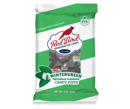 Red Bird Wintergreen Candy Puffs, 4oz