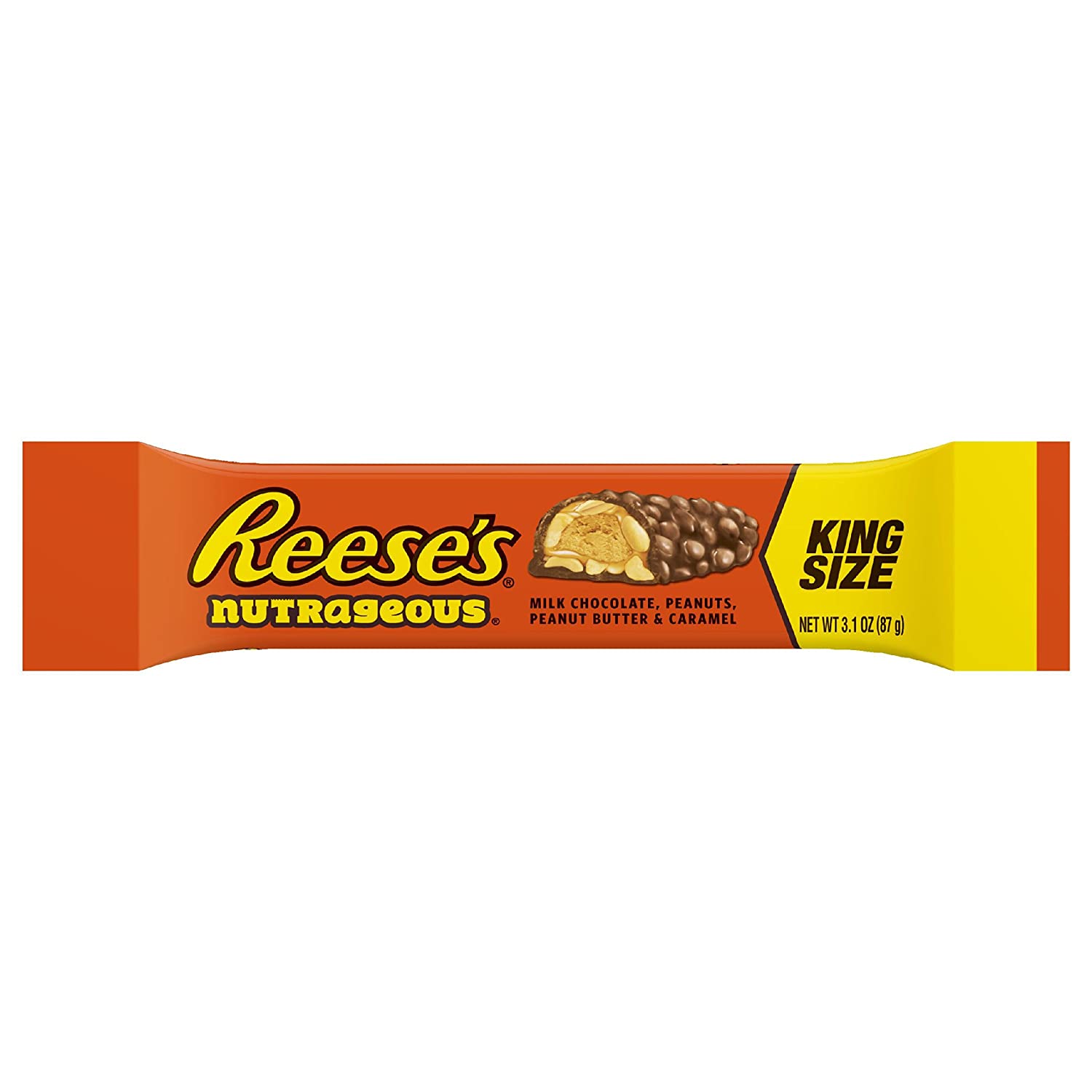 Reese's Nutrageous Peanut Butter Candy Bar, King Size, 3.1oz
