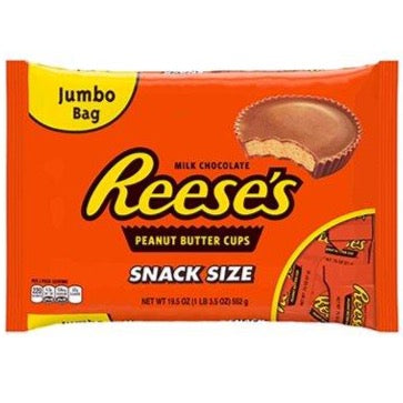 Reese's Chocolate and Peanut Butter Snack Size Candy Cups, 19.5oz