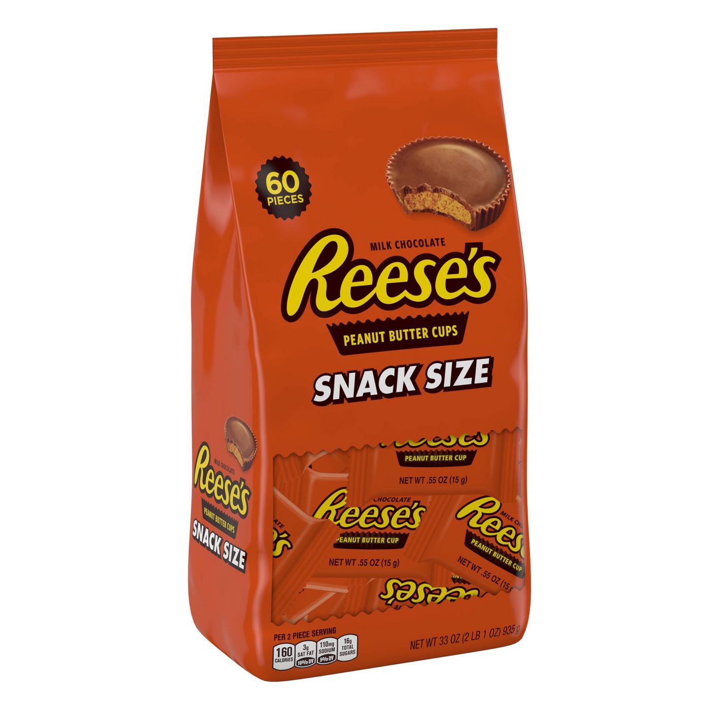 Reese's, Peanut Butter Cups Snack Size Chocolate Candy, 33 Oz