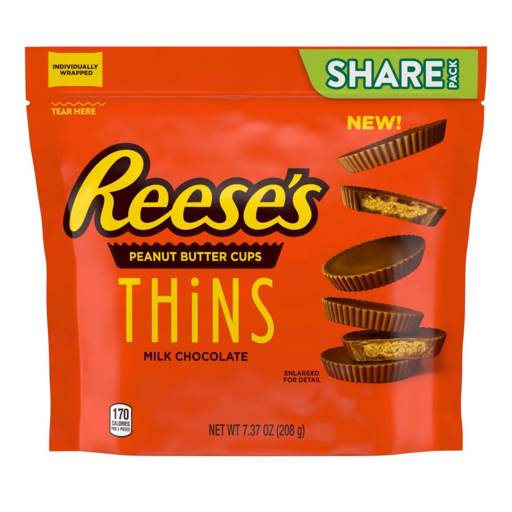 Reese's Peanut Butter Cup Milk Chocolate Thins, Share Pack, 7.37oz