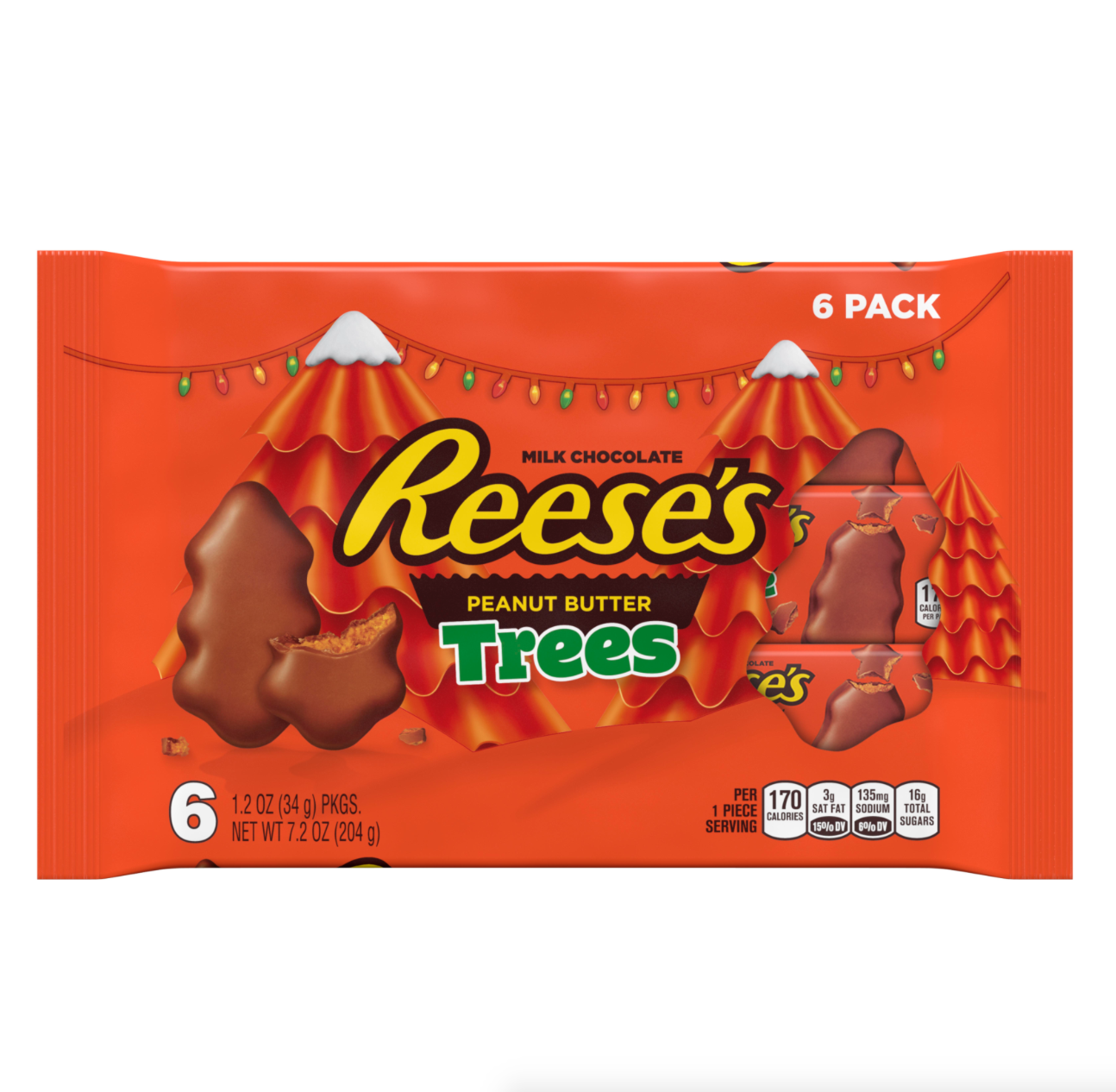 Reese's, Holiday Milk Chocolate Peanut Butter Trees 6 Pack, 7.2 Oz