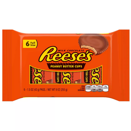 Reese's Peanut Butter Cups, 1.5oz, 6ct, 9oz