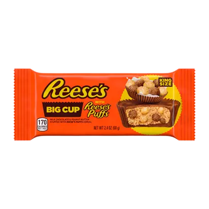 Reese's Big Cup with Reese's Puffs Cereal, King Size, 2.4oz