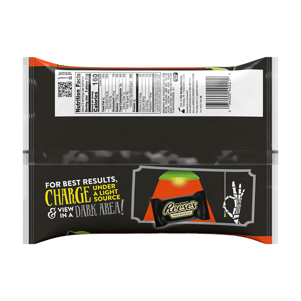 Reese's Glow in the Dark Wrappers Halloween Snack Size, 9.35oz