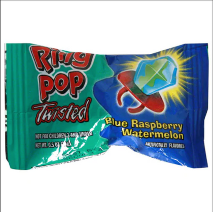 Ring Pop Twisted, Blue Raspberry Watermelon, .5oz