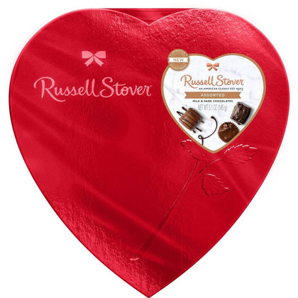 Russell Stover Valentine's Assorted Chocolates Red Foil Heart, 5.1oz