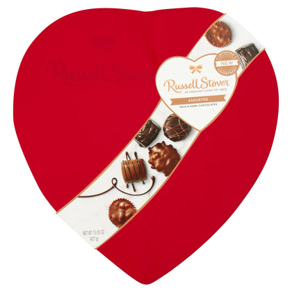 Russell Stover Valentine's Assorted Chocolates Red Foil Heart, 15.5oz