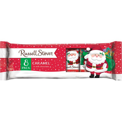 Russell Stover Caramel in Milk Chocolate Santas, 8ct, 7oz