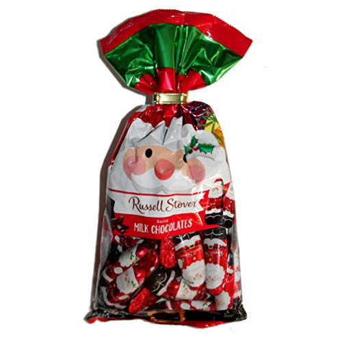 Russell Stover Christmas Milk Chocolate Santas Tie Bag, 10oz
