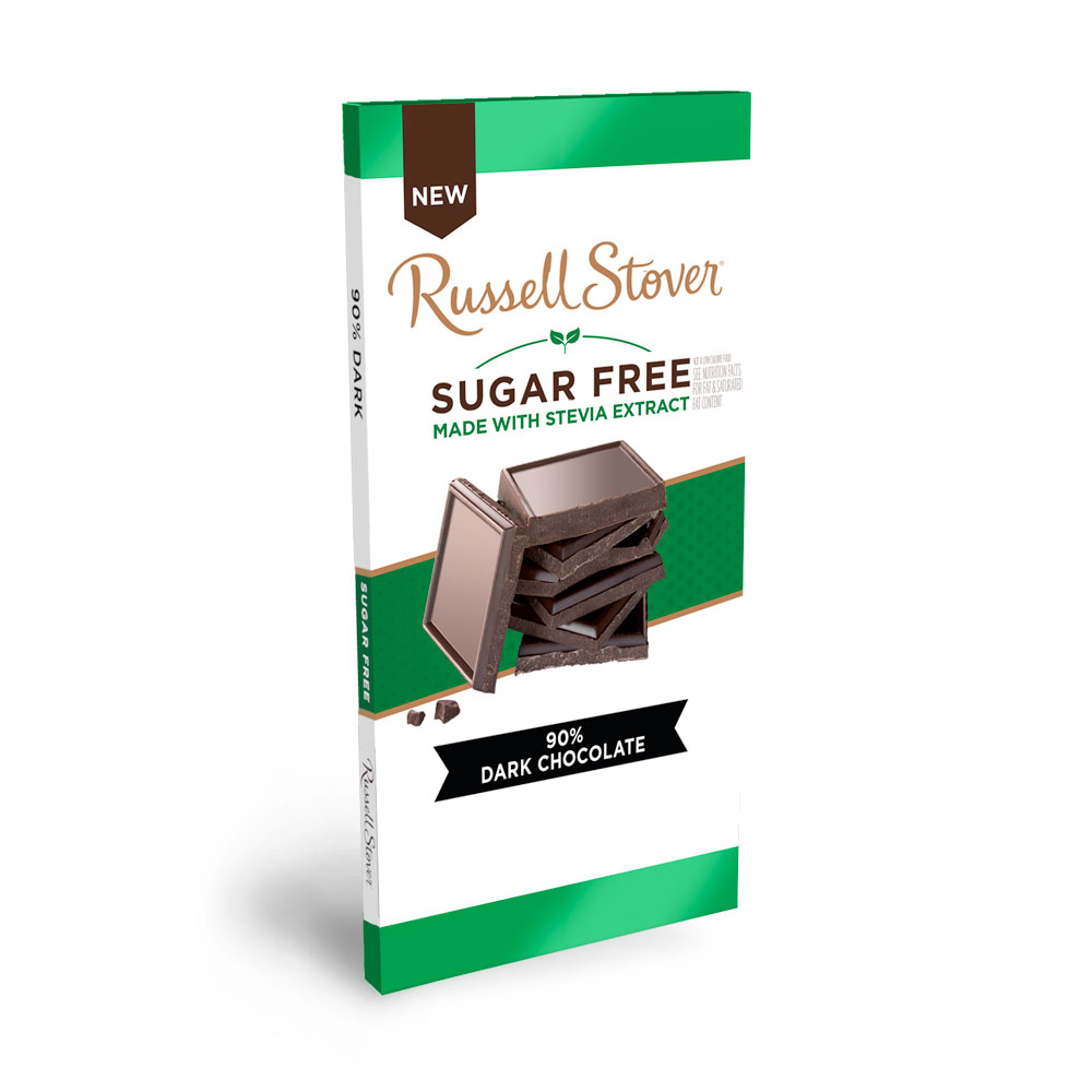 Russell Stover Sugar Free 90% Dark Chocolate, 3oz Bar