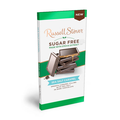 Russell Stover Sugar Free Dark Chocolate Sea Salt Caramel, 3oz Bar