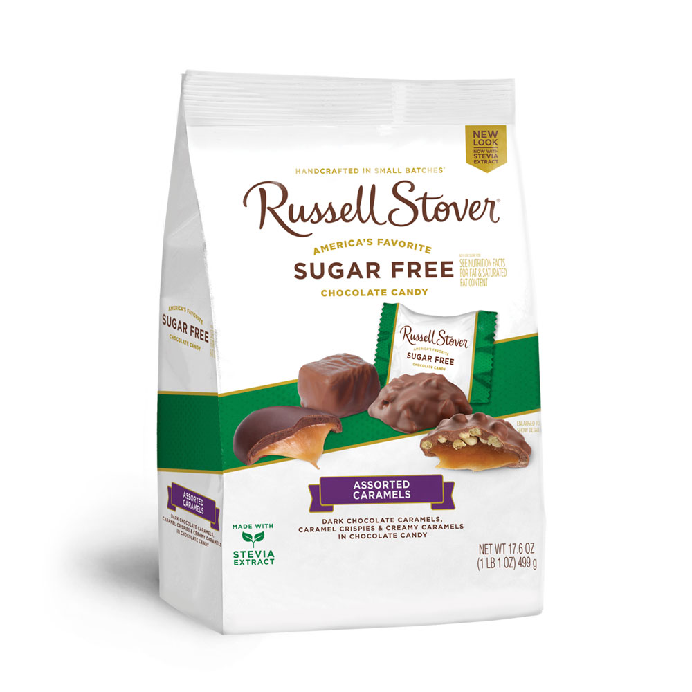 Russell Stover Sugar Free Assorted Caramels with Stevia, 17.85 oz. Bag