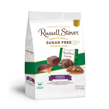 Russell Stover Sugar Free Assorted Caramels with Stevia, 17.85 oz. Bag