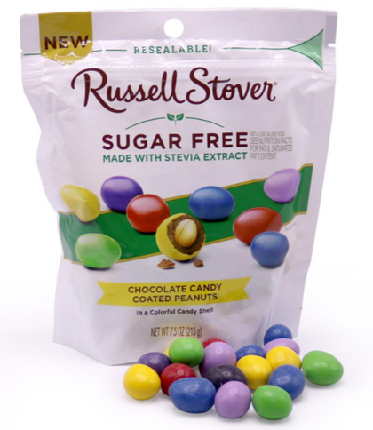Russell Stover Sugar Free Chocolate Candy Coated Peanuts, 7.5oz