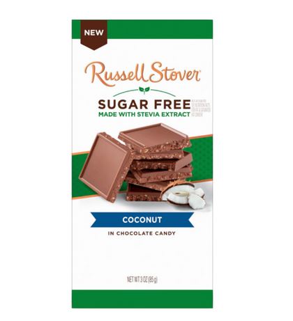 Russell Stover Sugar Free Coconut Chocolate Bar, 3oz