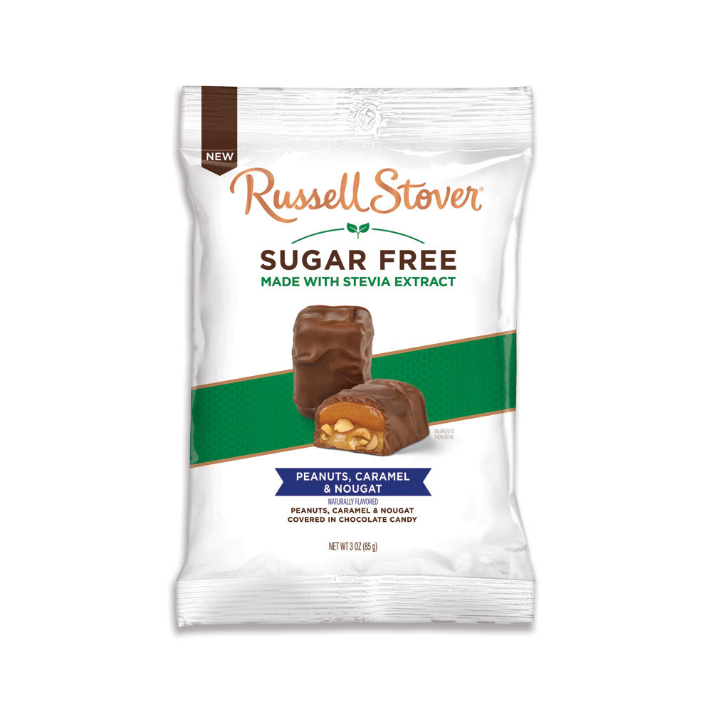 Russell Stover Sugar Free Peanuts, Caramel & Nougat Candies, 3oz
