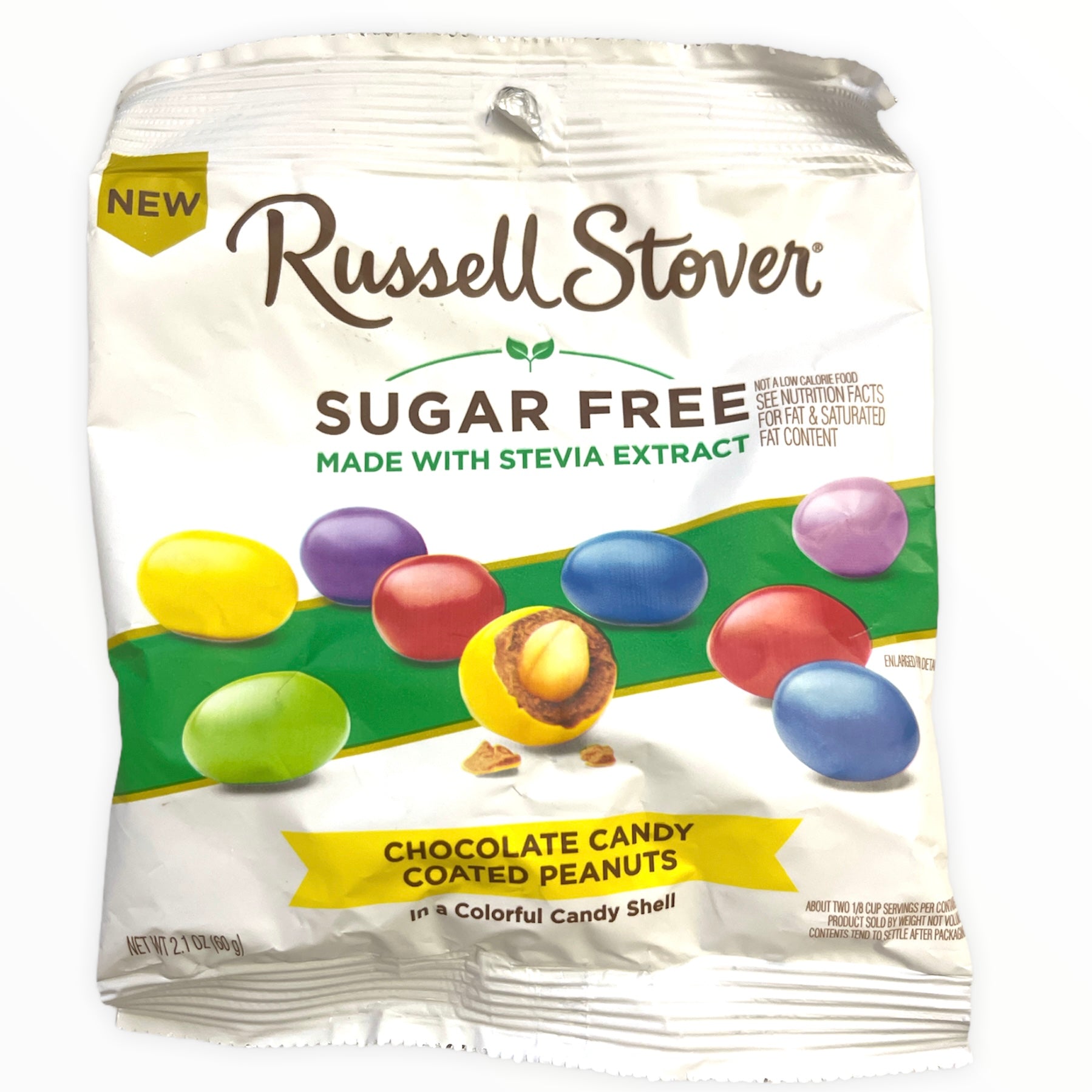 Russell Stover Sugar Free Chocolate Candy Coated Peanuts, 2.1oz