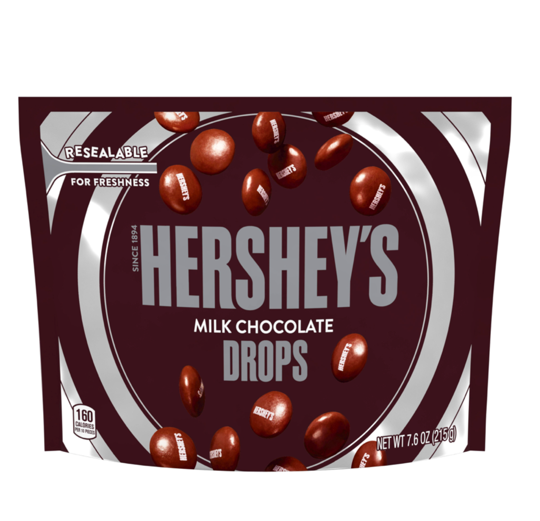 Hershey's Drops, Milk Chocolate, 7.6oz Resealable Bag