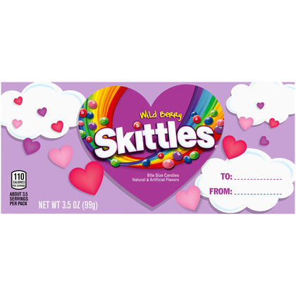 Skittles Wild Berry Chewy Candy Valentines Candy Box, 3.5 oz
