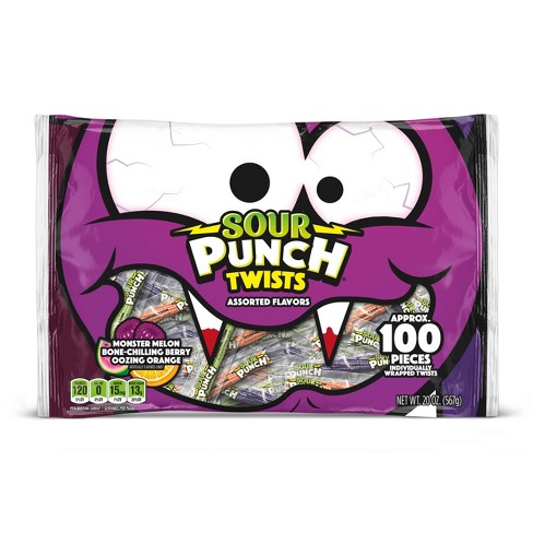 Sour Punch Twists Assorted Flavors, 100ct, 20oz