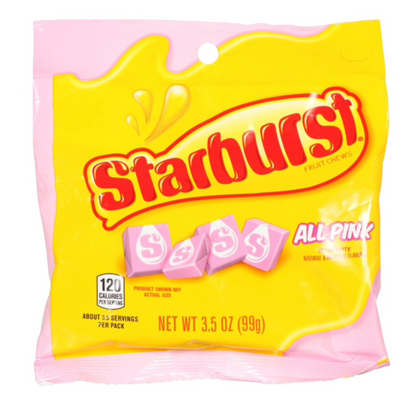 Starburst All Pink Strawberry Fruit Chew Candy, 3.5oz