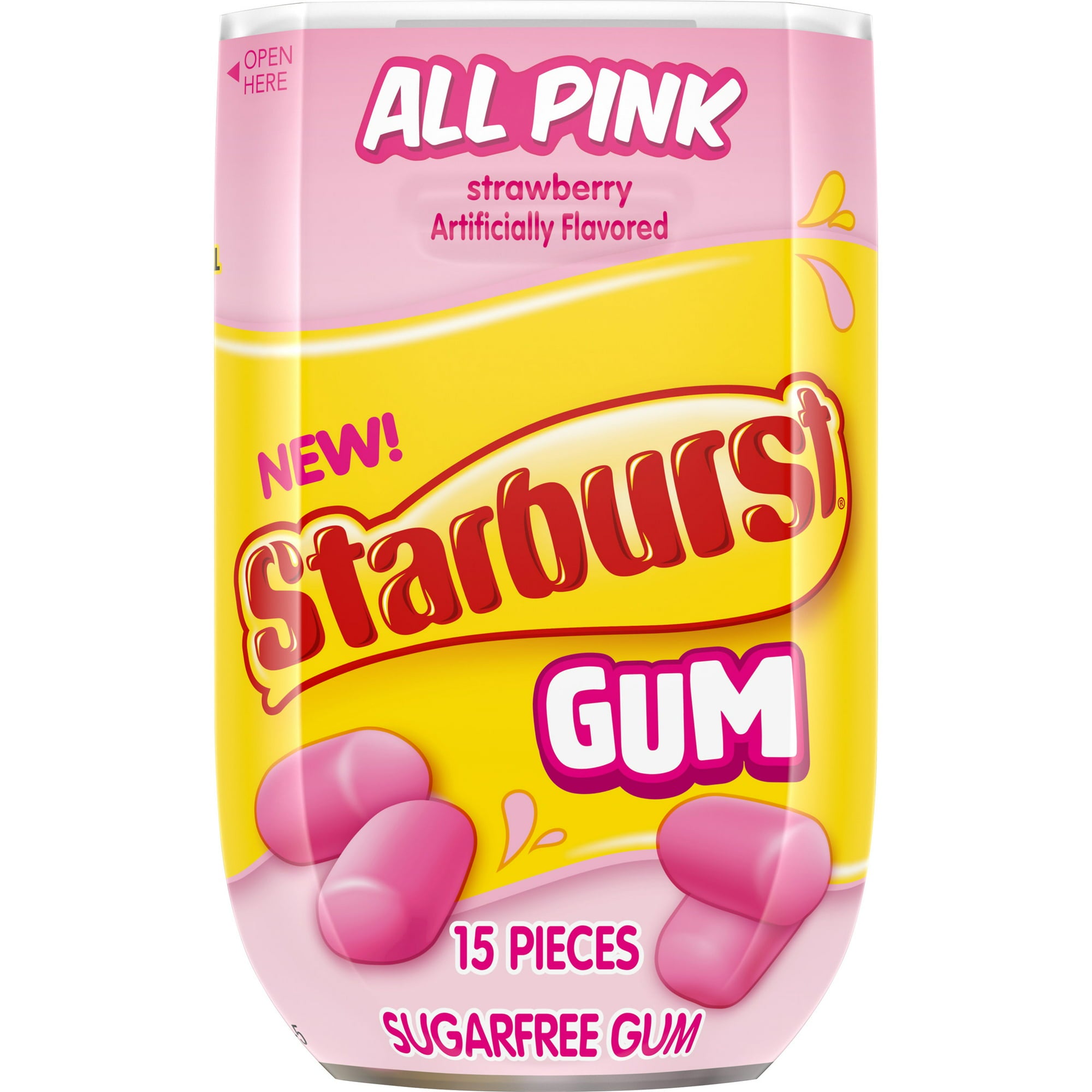 Starburst All Pink Gum, 15-Pieces Bottle