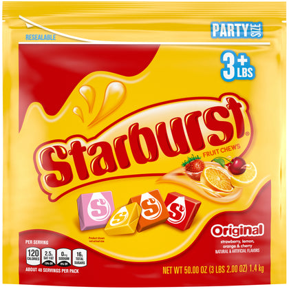 Starburst Original Fruit Chews, Party Size, 50oz